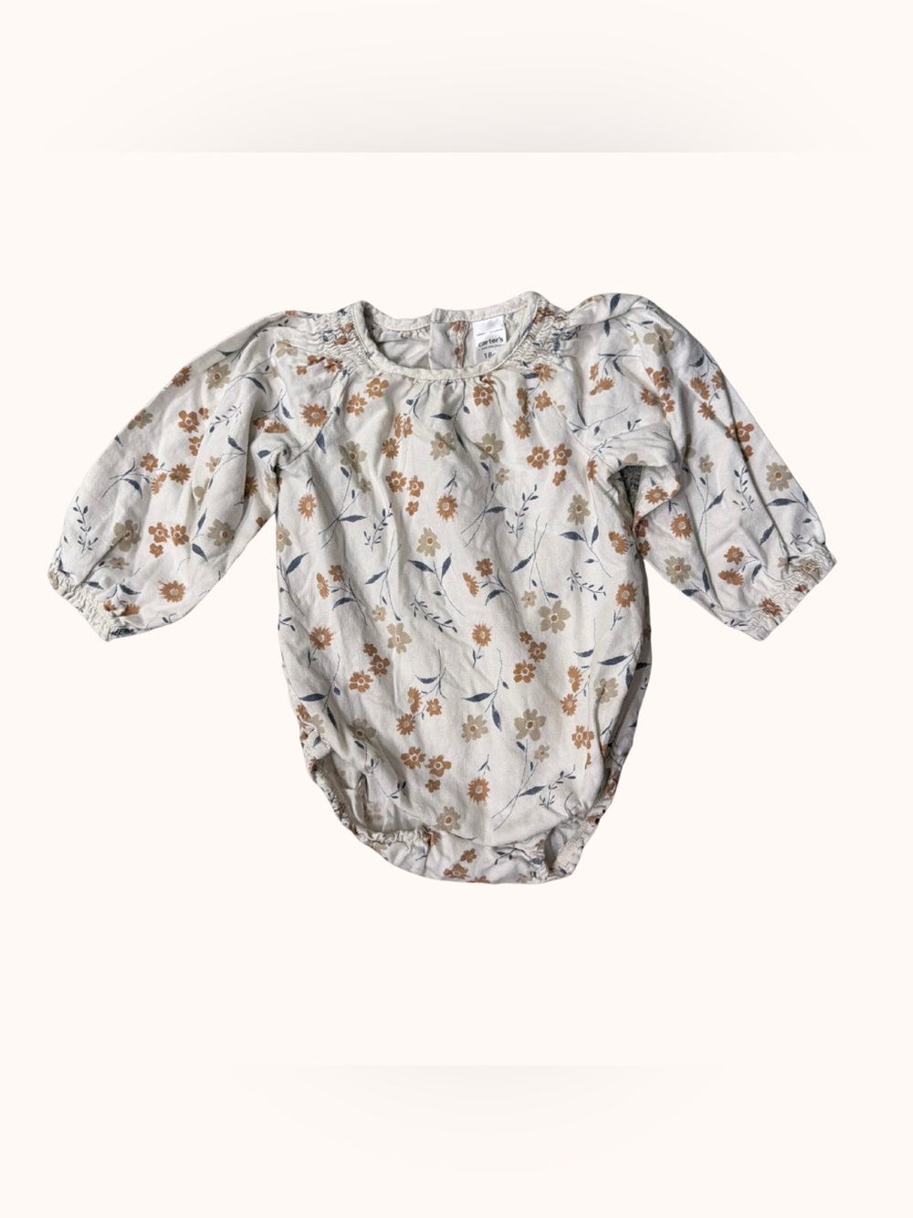 Carter's Cream Floral Long-Sleeve Baby Top